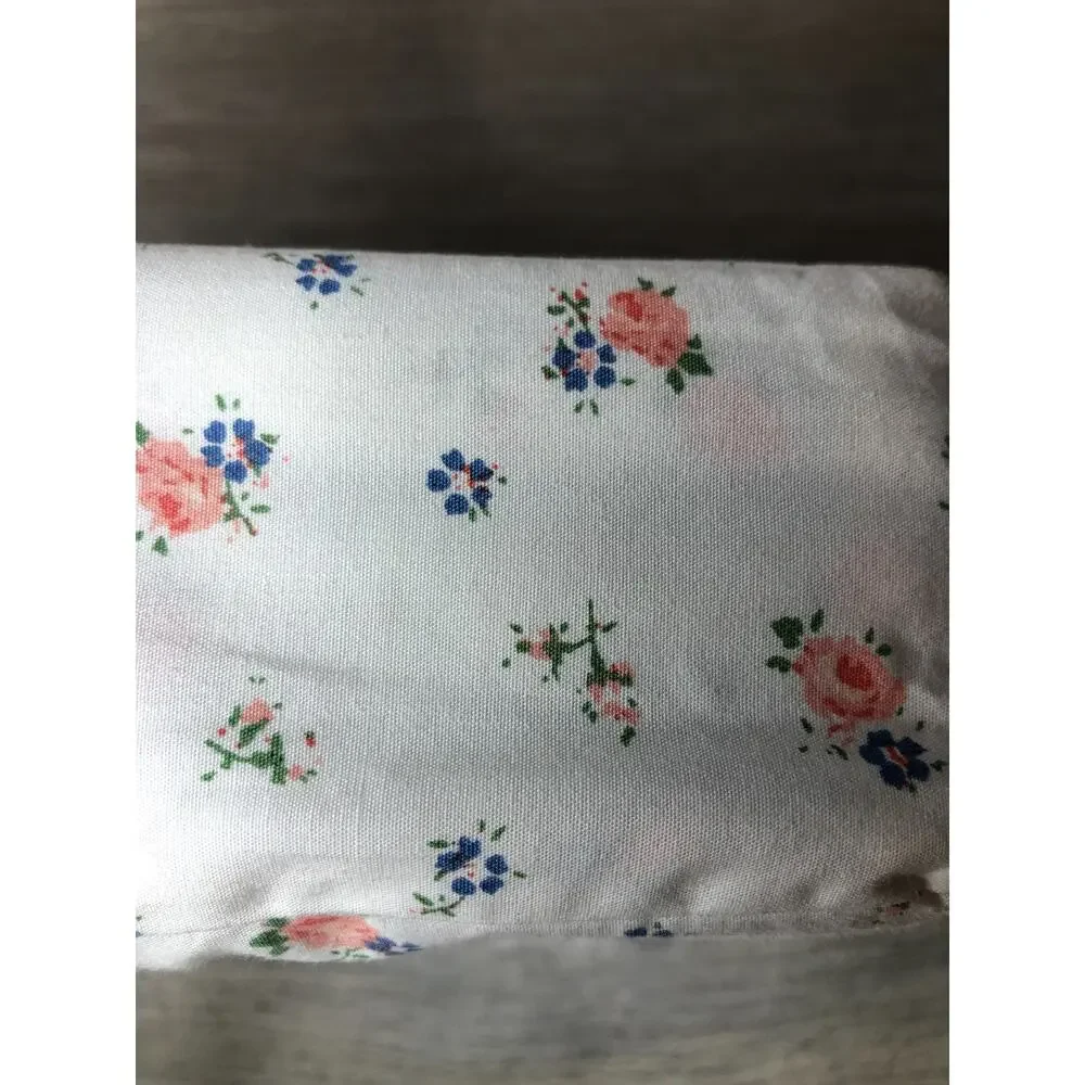Ralph Lauren Twin Sheet Set 3pc Floral Pink & Blue Flowers White Cotton New